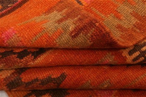 Kilim Orange Runner Flat Woven 26 X 76 Area Rug 100-27564 Image 3