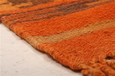 Kilim Orange Runner Flat Woven 26 X 76 Area Rug 100-27564 Image 5