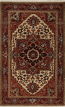 Indian Serapi Beige Rectangle 3x5 ft Wool Carpet 27565