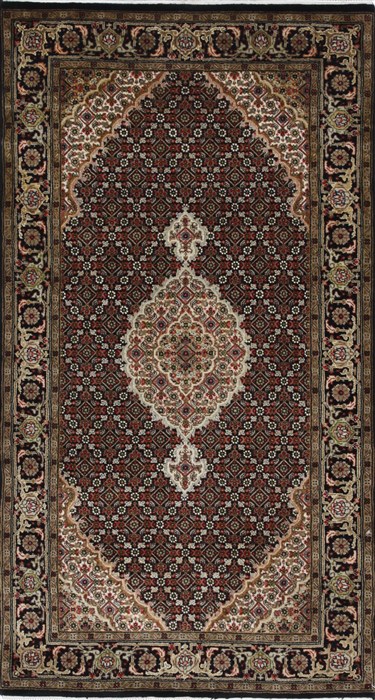 Mahi Beige Hand Knotted 210 X 52  Area Rug 250-27566 Image 0