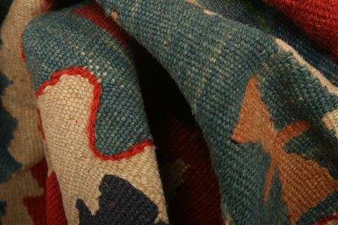 Kilim Blue Flat Woven 37 X 53 Area Rug 100-27567 Image 1