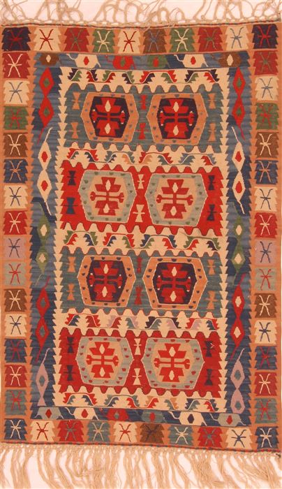 Kilim Blue Flat Woven 37 X 53 Area Rug 100-27567 Image 0