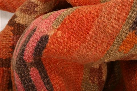 Kurdi Orange Runner Flat Woven 26 X 70 Area Rug 253-27568 Image 1