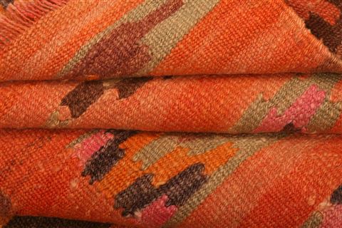 Kurdi Orange Runner Flat Woven 26 X 70 Area Rug 253-27568 Image 3
