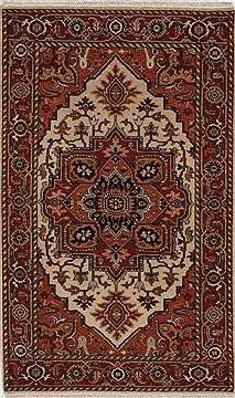 Indian Serapi White Rectangle 3x5 ft Wool Carpet 27579