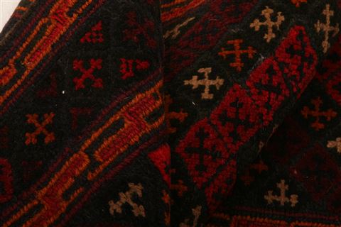Baluch Red Runner Flat Woven 110 X 96 Area Rug 253-27580 Image 2