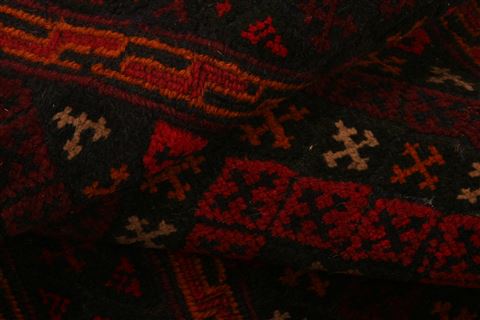 Baluch Red Runner Flat Woven 110 X 96 Area Rug 253-27580 Image 3