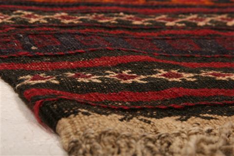 Baluch Red Runner Flat Woven 110 X 96 Area Rug 253-27580 Image 5