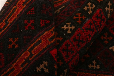 Baluch Red Runner Flat Woven 110 X 96 Area Rug 253-27580 Image 7