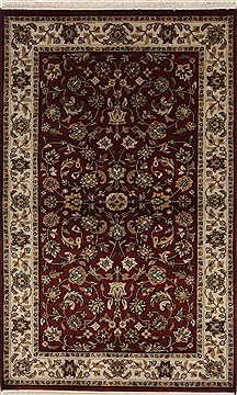 Indian Tabriz Beige Rectangle 3x5 ft Wool Carpet 27582