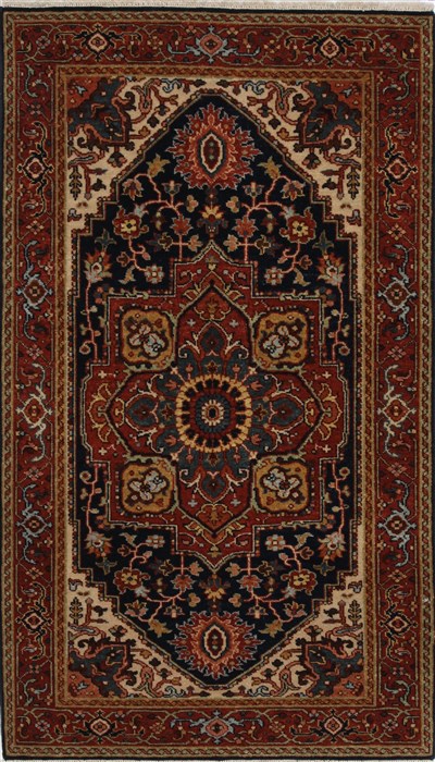 Serapi Blue Hand Knotted 211 X 50  Area Rug 250-27584 Image 0