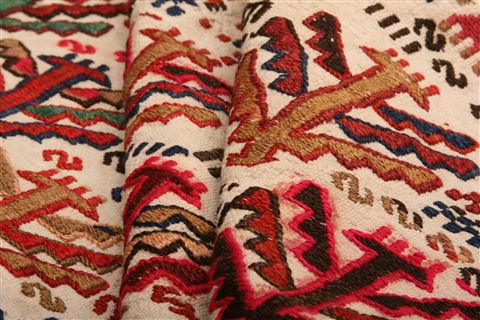 Sumak White Hand Knotted 50 X 57 Area Rug 100-27585 Image 2