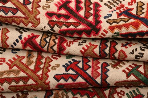 Sumak White Hand Knotted 50 X 57 Area Rug 100-27585 Image 3