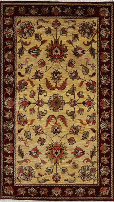 Kashan Beige Hand Knotted 30 X 53 Area Rug 250-27590 Image 0