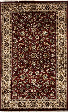 Indian Kashmar Beige Rectangle 3x5 ft Wool Carpet 27600