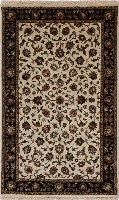 Kashan Beige Hand Knotted 32 X 51 Area Rug 250-27607 Image 0