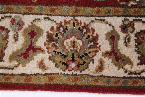 Kashan Beige Hand Knotted 211 X 51 Area Rug 250-27609 Image 4