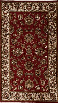 Indian Kashan Beige Rectangle 3x5 ft Wool Carpet 27609
