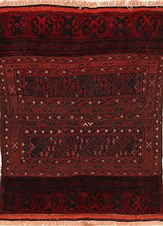 Kilim Red Flat Woven 3'11" X 5'5"  Area Rug 100-27612