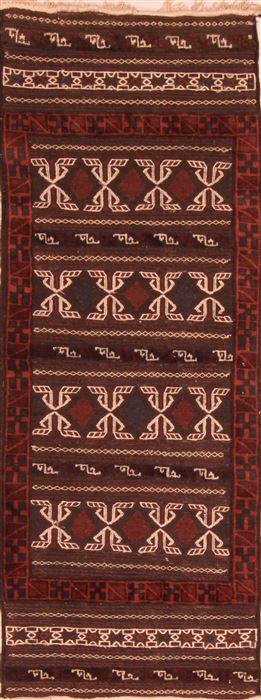 Kilim Brown Runner Flat Woven 24 X 60 Area Rug 100-27614 Image 0