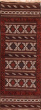 Kilim Brown Runner Flat Woven 2'4" X 6'0"  Area Rug 100-27614