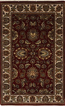 Indian Kashmar Beige Rectangle 3x5 ft Wool Carpet 27618