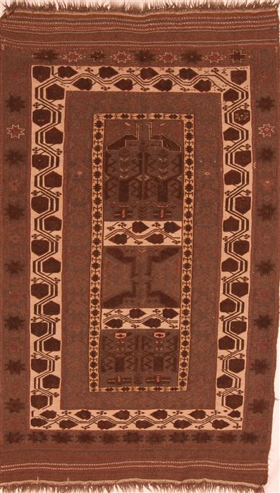 Kilim Brown Flat Woven 43 X 75 Area Rug 100-27621 Image 0