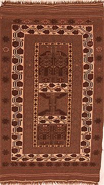 Kilim Brown Flat Woven 4'3" X 7'5"  Area Rug 100-27621