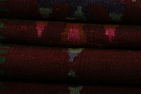 Kilim Red Hand Knotted 33 X 39 Area Rug 100-27632 Image 3