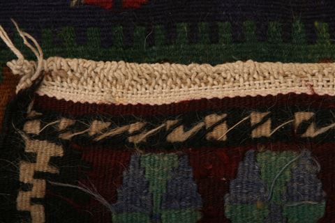 Kilim Red Hand Knotted 33 X 39 Area Rug 100-27632 Image 6