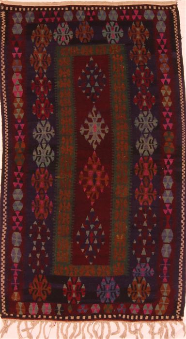 Kilim Red Hand Knotted 33 X 39 Area Rug 100-27632 Image 0