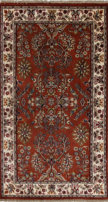 Sarouk Beige Hand Knotted 210 X 51 Area Rug 250-27639 Image 0