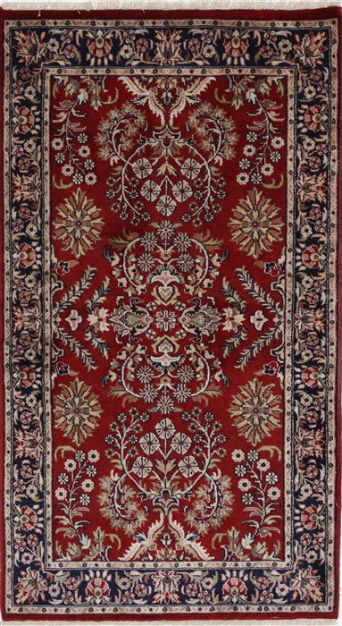 Sarouk Beige Hand Knotted 211 X 411  Area Rug 250-27650 Image 0