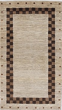 Gabbeh Beige Hand Knotted 3'0" X 5'2"  Area Rug 250-27658