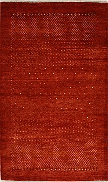 Indian Gabbeh Brown Rectangle 3x5 ft Wool Carpet 27663