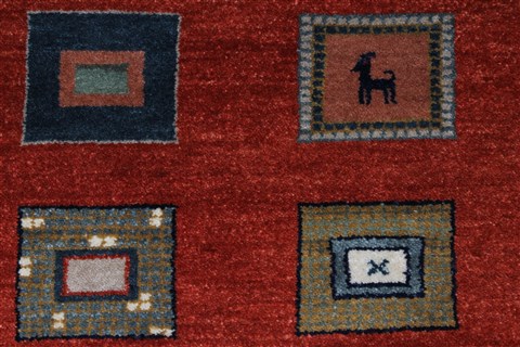 Gabbeh Multicolor Hand Knotted 30 X 50 Area Rug 250-27664 Image 4