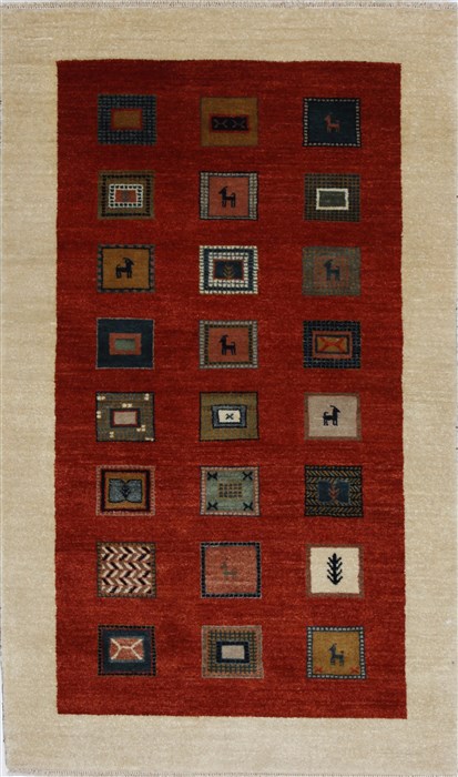 Gabbeh Multicolor Hand Knotted 30 X 50 Area Rug 250-27664 Image 0