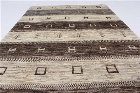 Gabbeh Beige Hand Knotted 36 X 51 Area Rug 250-27668 Image 3