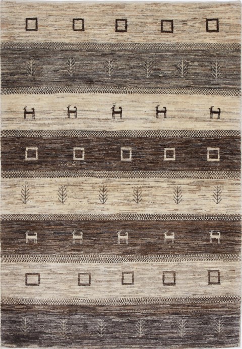 Gabbeh Beige Hand Knotted 36 X 51 Area Rug 250-27668 Image 0