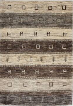 Gabbeh Beige Hand Knotted 3'6" X 5'1"  Area Rug 250-27668