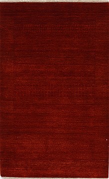 Indian Gabbeh Red Rectangle 3x5 ft Wool Carpet 27671