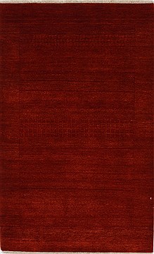 Gabbeh Red Hand Knotted 3'1" X 5'0"  Area Rug 250-27671