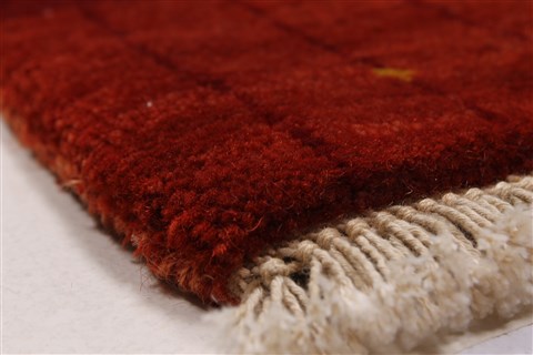 Gabbeh Red Hand Knotted 30 X 50 Area Rug 250-27675 Image 4