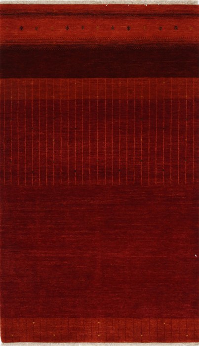 Gabbeh Red Hand Knotted 30 X 50 Area Rug 250-27675 Image 0