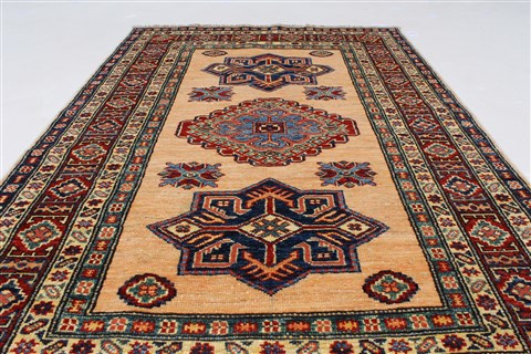 Kazak Beige Hand Knotted 33 X 411 Area Rug 250-27681 Image 2