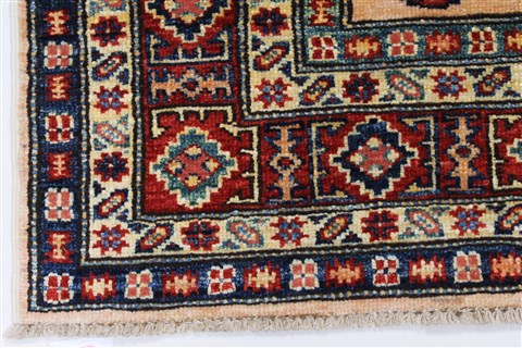 Kazak Beige Hand Knotted 33 X 411 Area Rug 250-27681 Image 6