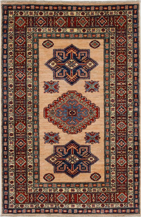 Kazak Beige Hand Knotted 33 X 411 Area Rug 250-27681 Image 0
