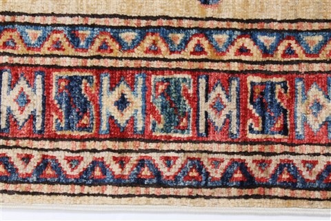 Kazak Beige Hand Knotted 211 X 49 Area Rug 250-27682 Image 1