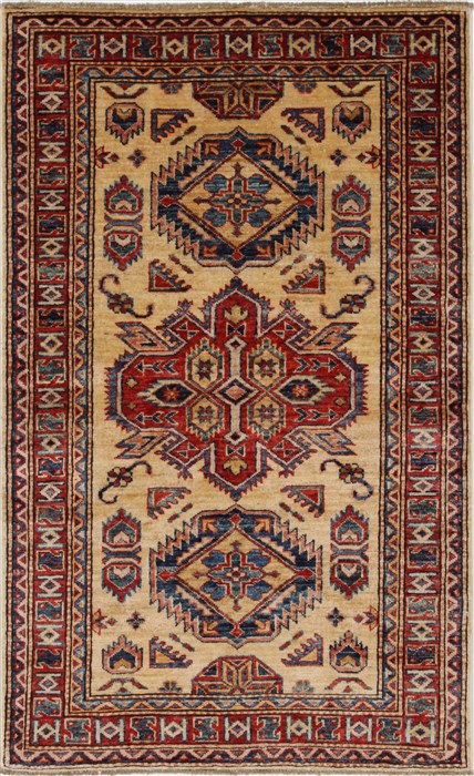 Kazak Beige Hand Knotted 211 X 49 Area Rug 250-27682 Image 0