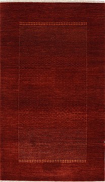Indian Gabbeh Red Rectangle 3x5 ft Wool Carpet 27684